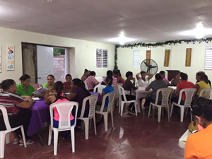 The women of San Pablo at one of their weekly meetings
