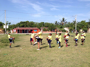 Campers warming up