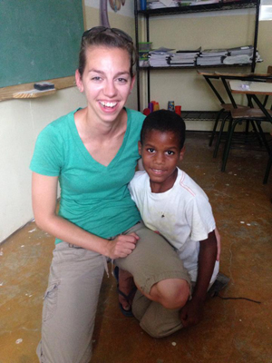 Erin with her sponsored child