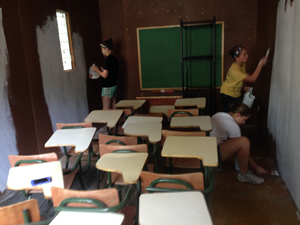 Painting the classrooms