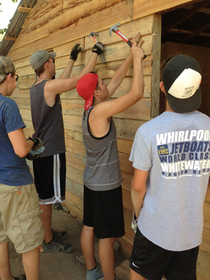 Putting up siding